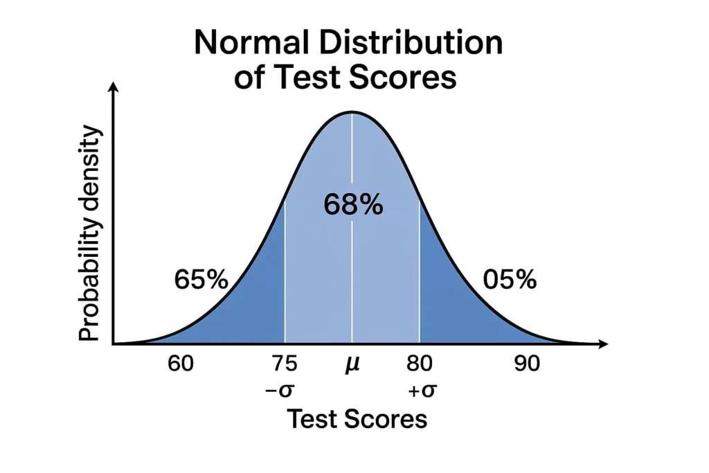 Test score of probability density and test score